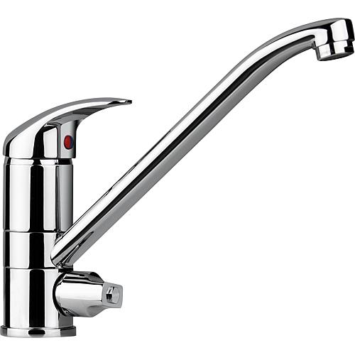 Sink mixer Rumba with device connection valve, projection 227 mm, chrome-plated