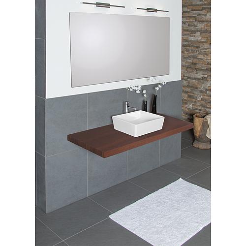 Console ELENG chêne Wengé laqué 1 x découpe vasque; 1 trou 1400x80x510 mm