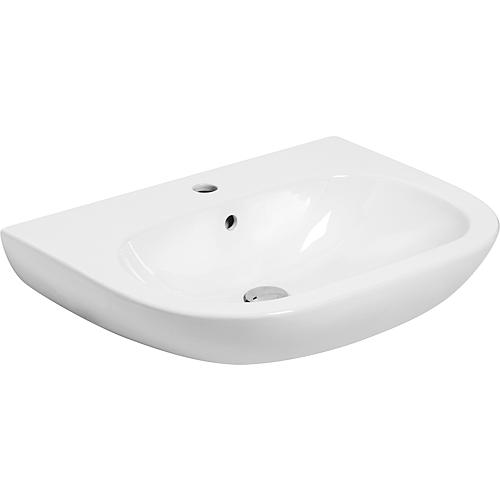 Washbasin EVID made of white ceramic WxHxD: 645x130x480