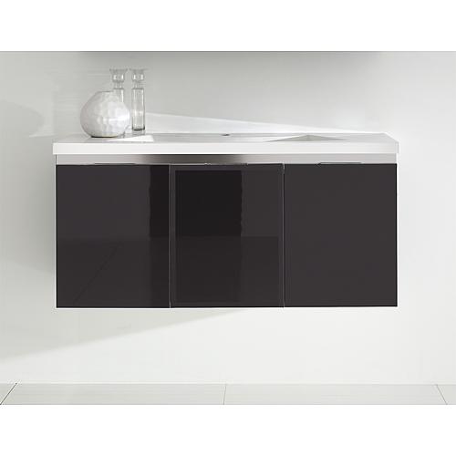 Base cabinet + cast mineral washbasin ENOVI, high-gloss anthracite, 3 doors, 1060x535x510 mm