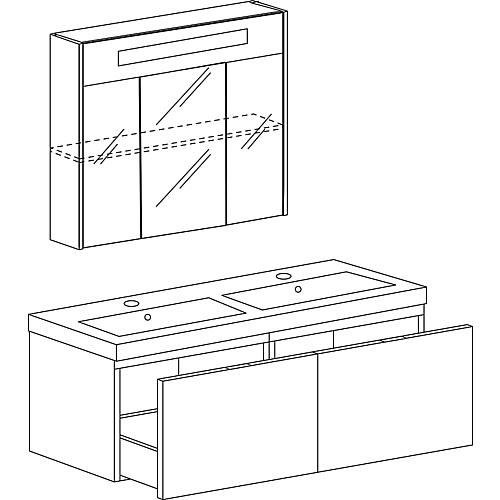 Bathroom furniture set EPIC series MBH beaver oak, 2 drawers