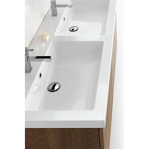 Washbasin Base Cabinet With Double Washbasin Made Of Cast Mineral
