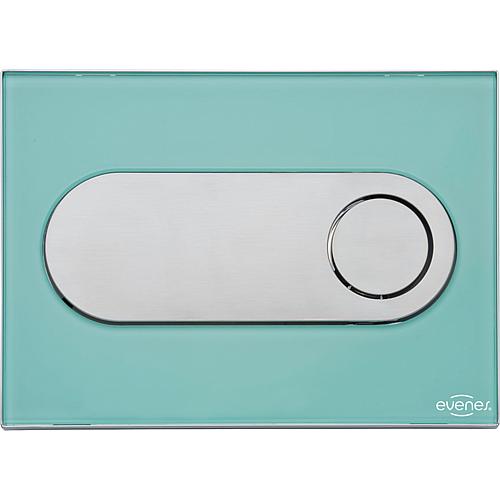 Evenes Emon push plate Glass - mint green, round Front actuation (flush-mounted 189)