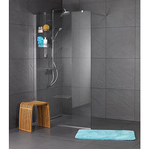 Paroi de douche Ennai, 
1 paroi fixe en verre avec 1 barre de stabilisation Standard 1