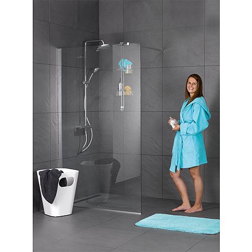 Paroi de douche Ennai, 
1 paroi fixe en verre avec 1 barre de stabilisation