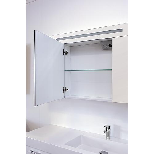 Mirror cabinet with illuminated trim, width 850 mm