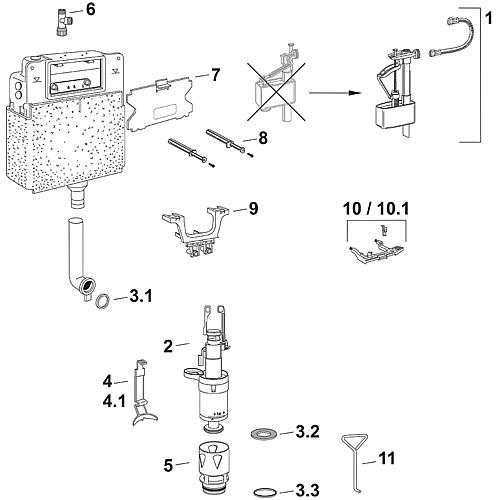 Unterputz-Spülkasten Mepa Typ A21 Sanicontrol Standard 1