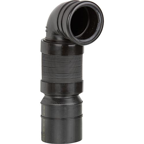 PE connection elbow 90¦ extendable for wall toilet Diameter. 110/90