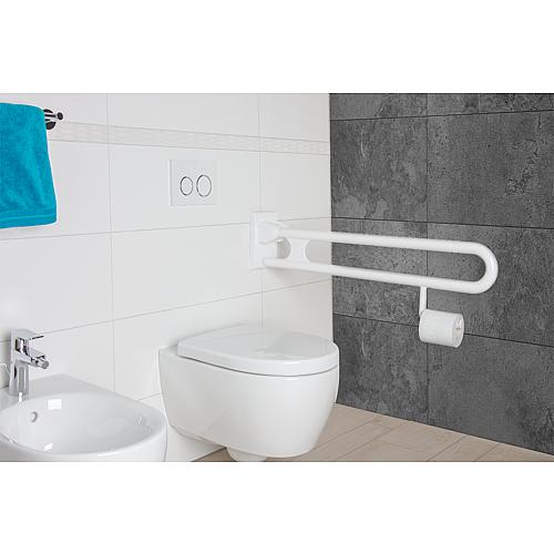 Nylon hinged support rail, 400 series, with toilet roll holder Anwendung 1