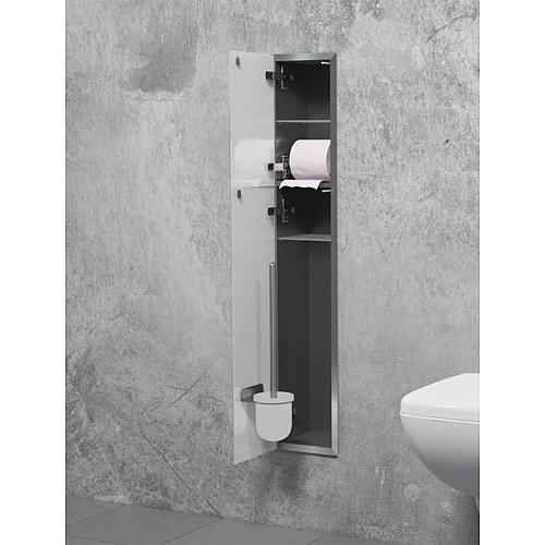 Built-in stainless steel toilet container, enclosed 950, 2 glass doors Anwendung 3