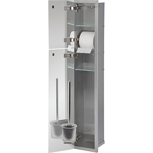 Built-in stainless steel toilet container, enclosed 950, 2 glass doors Anwendung 5