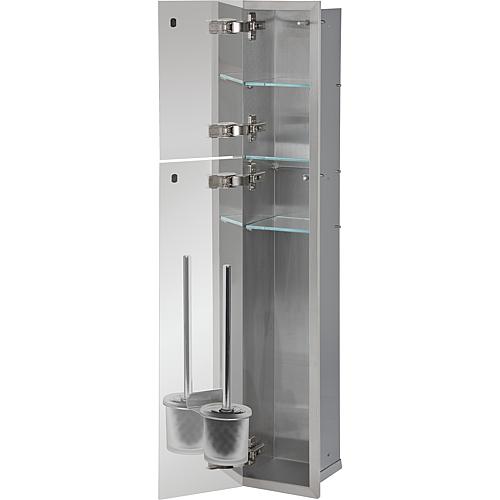 Built-in stainless steel toilet container, enclosed 950, 2 glass doors Anwendung 4