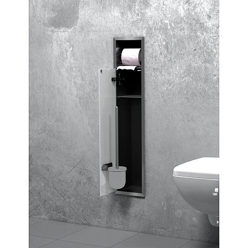 Built-in stainless steel toilet container, enclosed 800, 1 glass door Anwendung 4