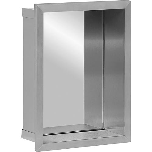 Niche à encastrer en inox avec panneau arrière miroir, ouverte 200 Standard 1