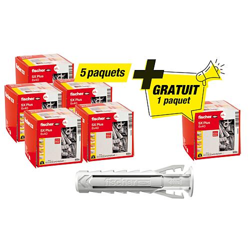 Kit Promo Fischer contenant 5 x 94 033 02 + gratuit 1x 94 033 02 cheville SX