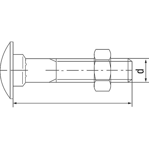 Flat round-head screw DIN 603-4.6 Mu, electrogalvanised, thread ø 10 mm