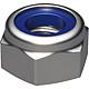 Hexagonal locking nuts with plastic ring, fine thread, low form DIN 985 galvanised