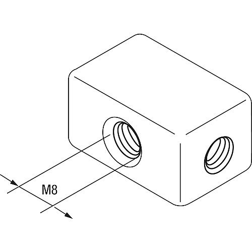 Mounting cubes, M8, galvanised cast iron