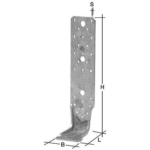 Angled connector 285 x 85 x 4.0 360° Grad