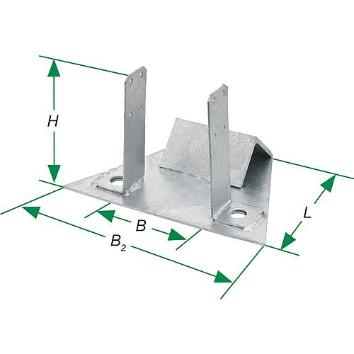 Sparrenfußverbinder Beton, feuerverzinkt, Typ SXTCC Anwendung 1