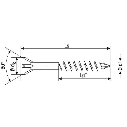 SPAX® Dielenschraube, Gewinde-ø d1: 3,5 mm, Kopf-ø: 6,0 mm, Standardverpackung Anwendung 2