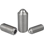 Spring-loaded pressure fittings, stainless steel with hexagonal socket