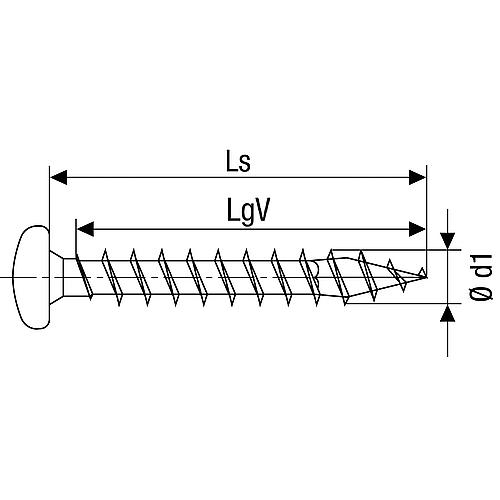 SPAX® Universalschraube, Gewinde-ø d1: 3,0 mm, Kopf-ø: 6,0 mm, Standardverpackung Standard 3