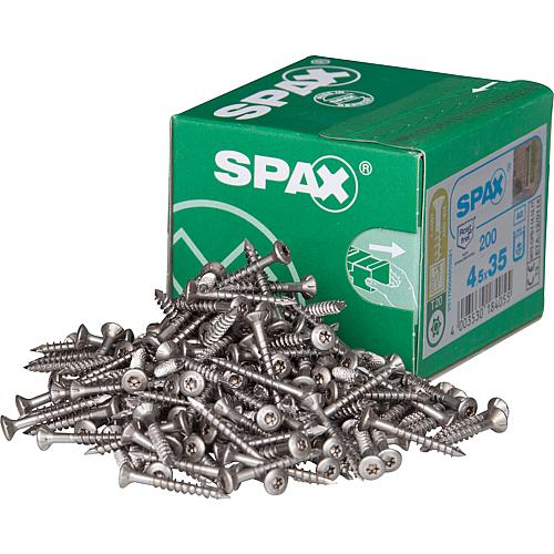 SPAX® Linsenkopfschraube, Teilgewinde Edelstahl A2, T-STAR plus, Fräsrippen, CUT-Spitze, gleitbeschichtet