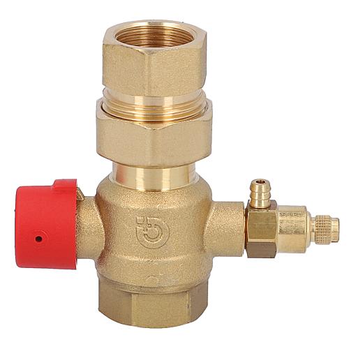 Ball cap valve with drain for solar system Standard 1