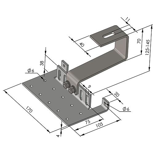 Universal roof hook for tiled roofs