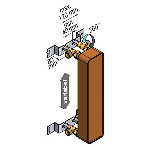 Wall fitting for heat exchanger Standard 2