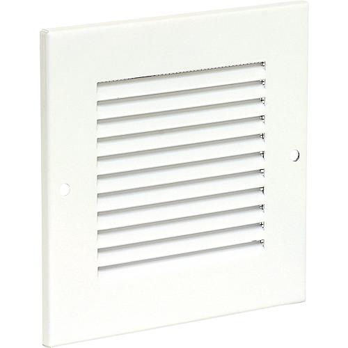 weather grating painted white, 138 x 138 mm metal with insect screen and fastenings