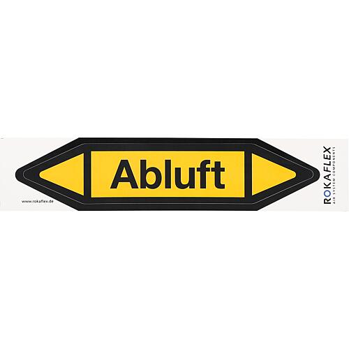 Flow direction arrow universal ABLUFT yellow, self-adhesive, PU 25 pcs.