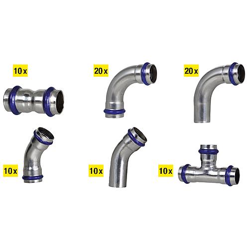 Pressfitting Edelstahl-Paket V-Kontur,
80-teilig Anwendung 1