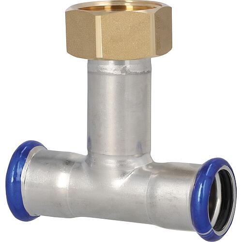 Stainless steel press fitting M contour, T-piece with union nut Standard 1