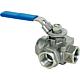 Three-way ball valve made of stainless steel Standard 1