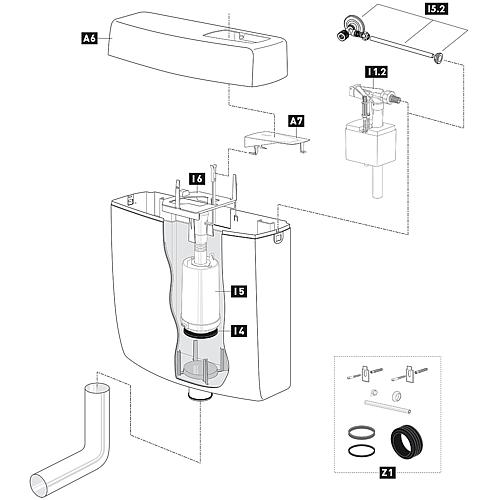 Surface-mounted cistern 170.00XX Standard 1